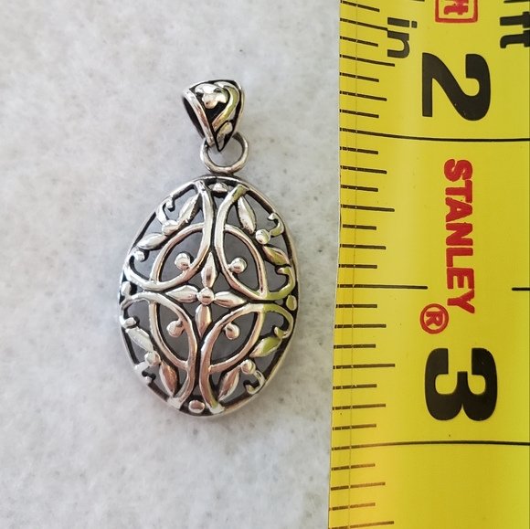 Sterling Silver Filigree Faith Pendant Necklace - Picture 3 of 4